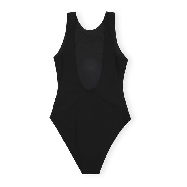 Sporty Recycled Material One-piece Swimsuit | Black
