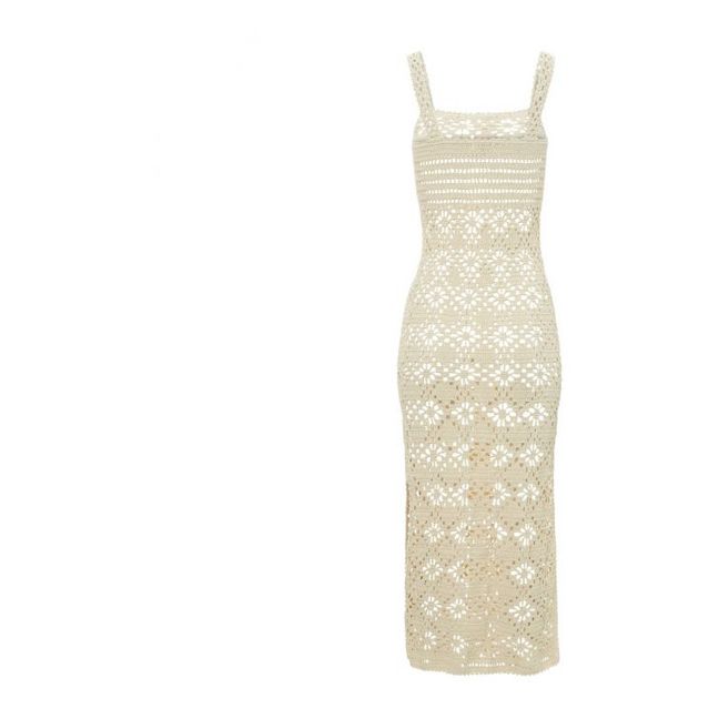 Robe Midi Edith Crochet | Ivoire