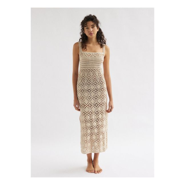 Edith Crochet Midi Dress | Ivory