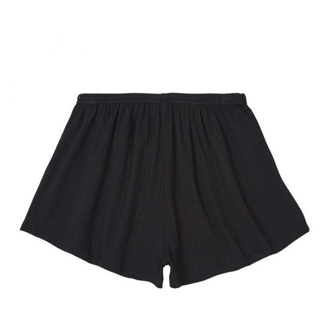 Pointelle Organic Cotton Shorts | Schwarz