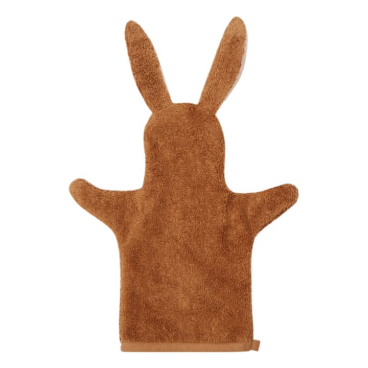 Guante de aseo de tela de toalla con forma de conejo | Caramelo- Imagen del producto n°2