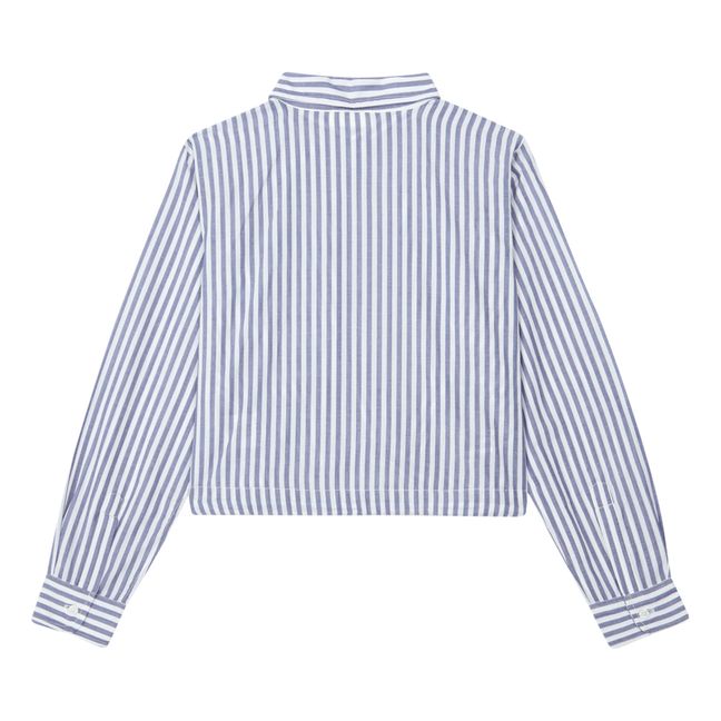 Shaker Tie Front Shirt | Navy blue