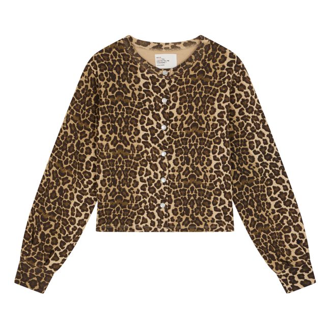 Gilet Sensas Molleton Coton Bio Imprimé | Leopard