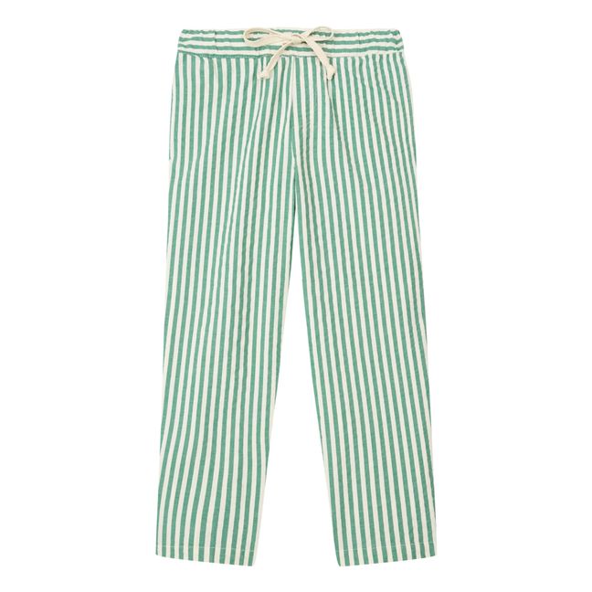 Pantalones Seersucker a rayas | Verde
