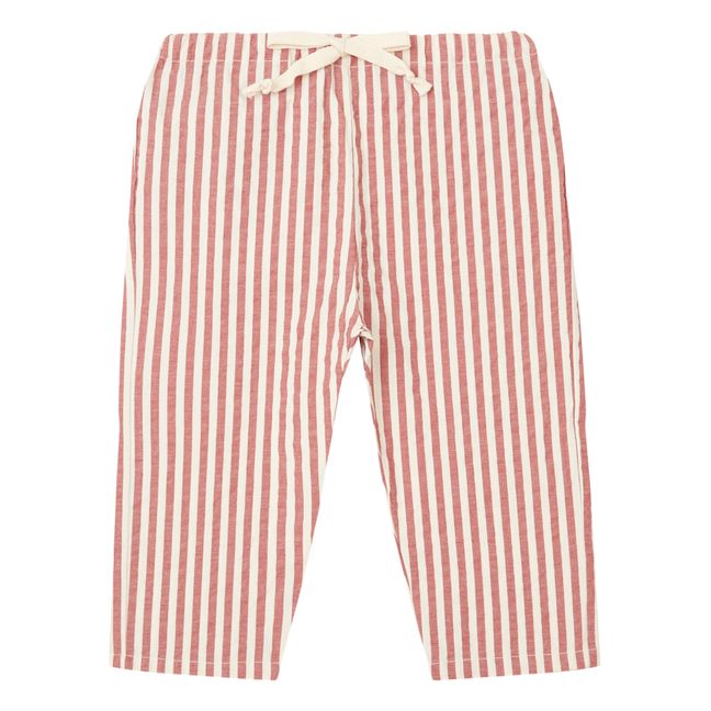 Striped Seersucker Harem Pants | Terracotta