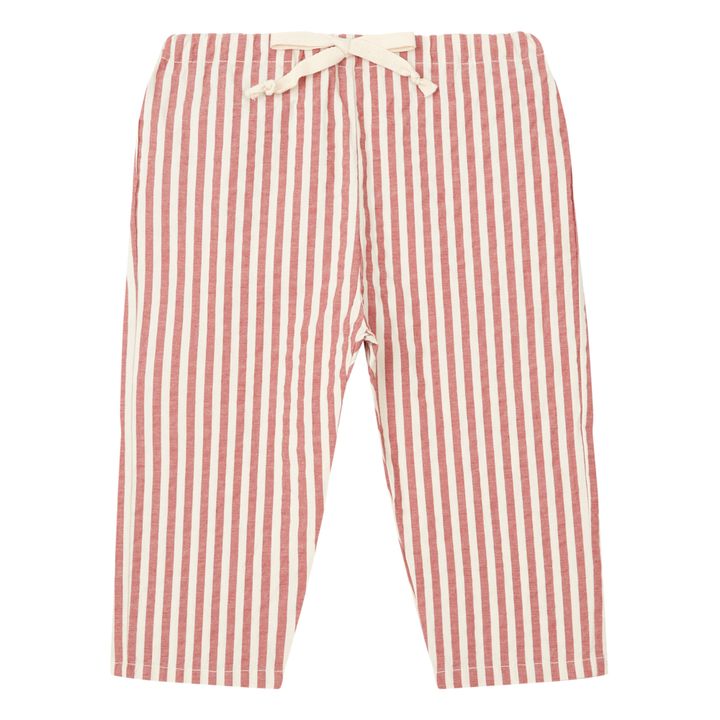 Striped Seersucker Harem Pants | Terracotta- Produktbild Nr. 0