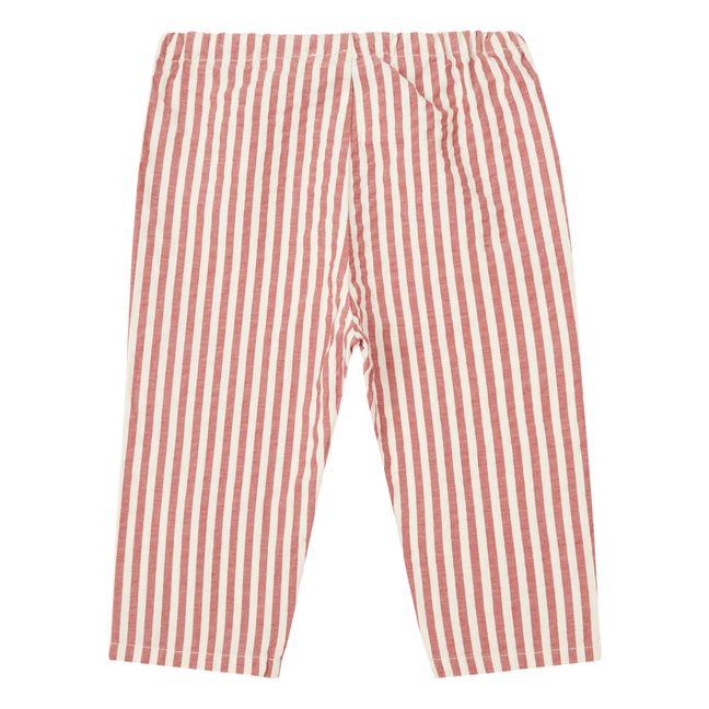 Pantalones Sarouel Seersucker a rayas | Terracotta