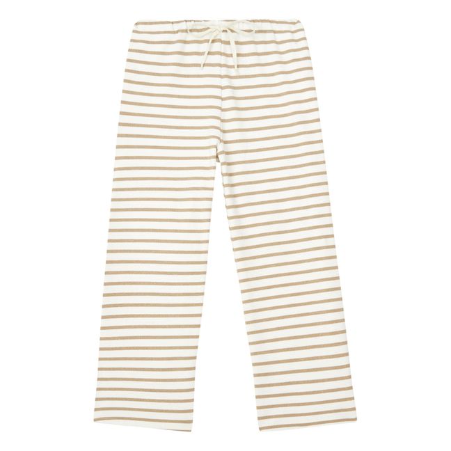 Striped Lurex Pants | Ecru