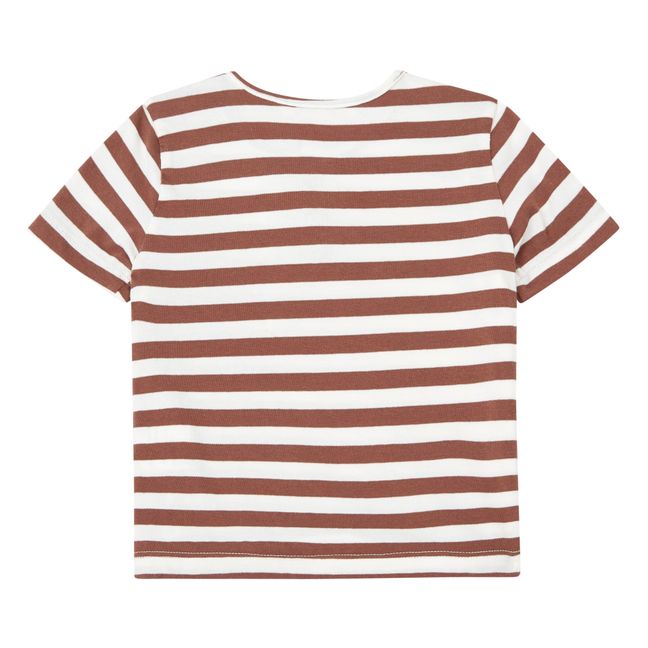 T-Shirt Rayé Poche | Camel