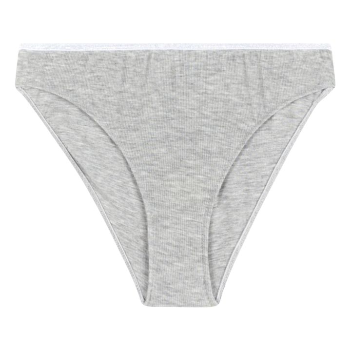 Emma Ribbed Jersey Panties | Grau Meliert- Produktbild Nr. 0