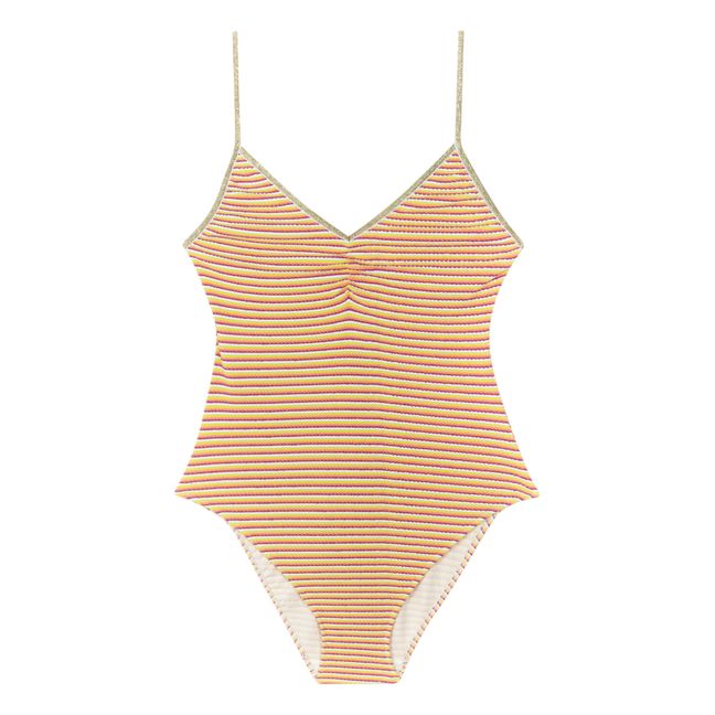 Bri Summer Stripes One-Piece Swimsuit | Yellow