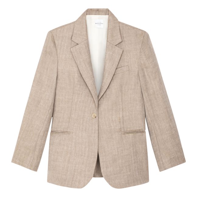 Joseph Checked Wool and Linen Jacket | Beige