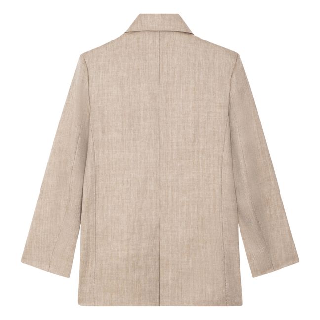 Joseph Checked Wool and Linen Jacket | Beige