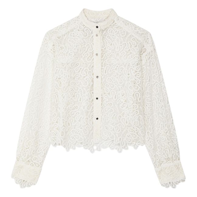Cleo Guipures Shirt | Weiß