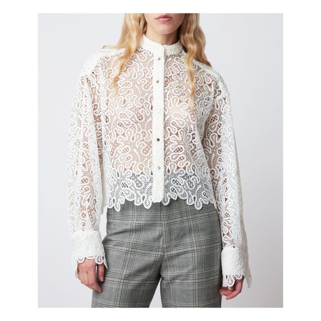Cleo Guipures Shirt | Weiß