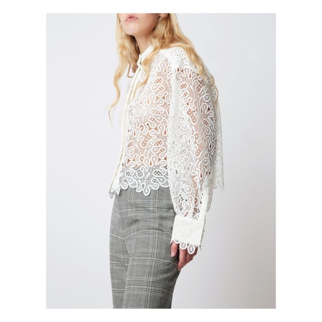 Cleo Guipures Shirt | Weiß