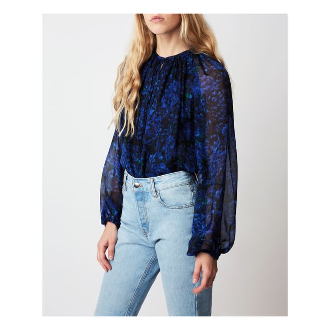 Blouse Twins Muse Soie | Bleu nuit