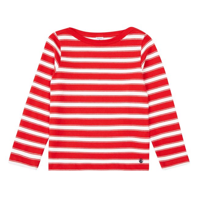 Thick Cotton Nautical Pullover | Red