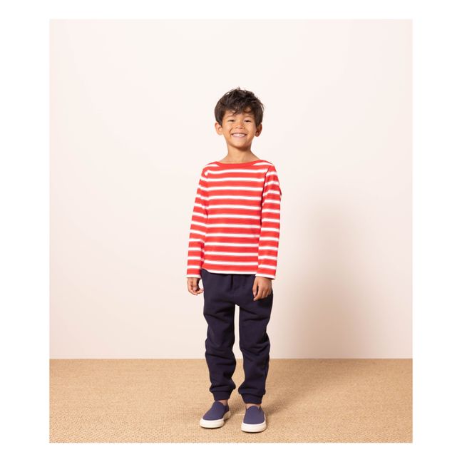 Thick Cotton Nautical Pullover | Red