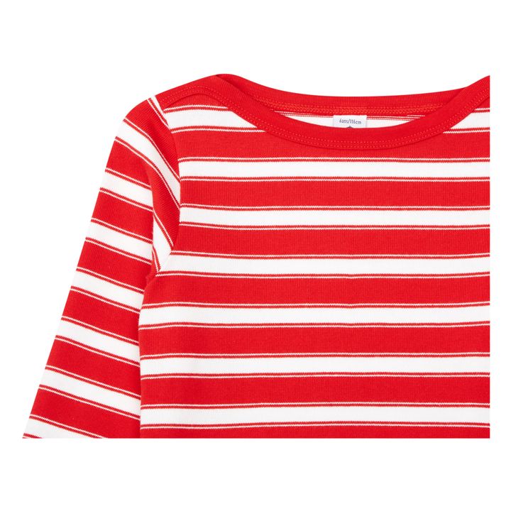 Thick Cotton Nautical Pullover | Red- Product image n°3