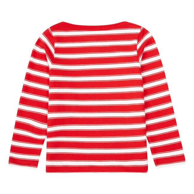 Thick Cotton Nautical Pullover | Red