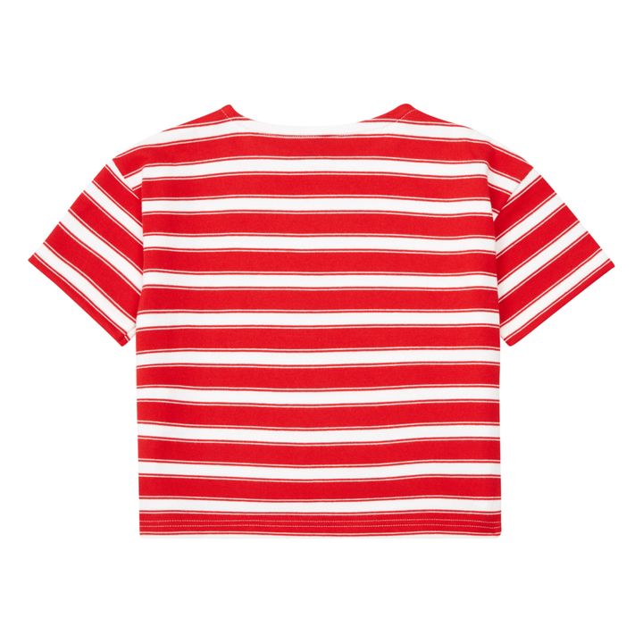 Camiseta a rayas de algodón orgánico gruesa | Rojo- Imagen del producto n°4