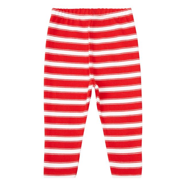 Pantalon Rayé Jersey Epais | Rouge