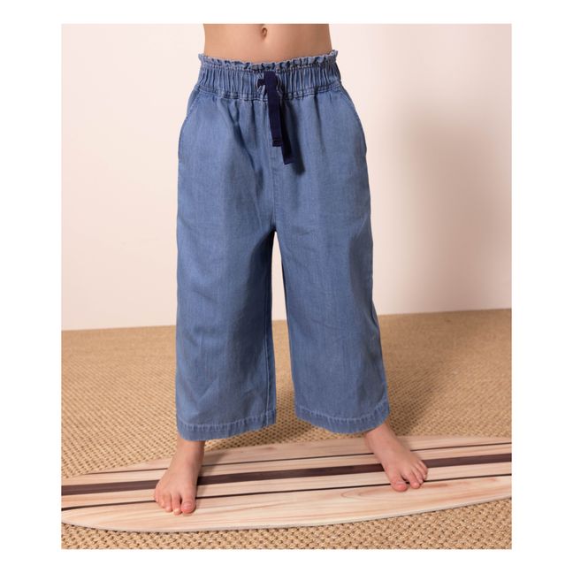 Wide Leg Denim Pants | Blue