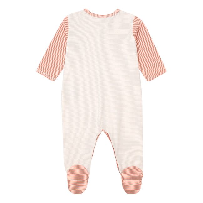 Pyjama avec Pieds Imprimé Coton Bio | Rose
