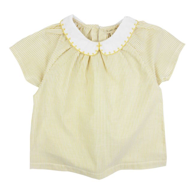 Embroidered Striped Blouse | Giallo