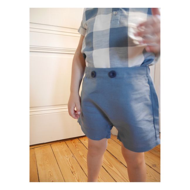 Linen Harem Shorts | Blu