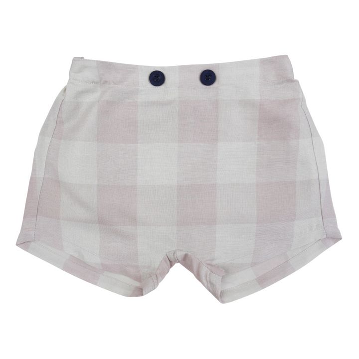 Checked Linen Harem Shorts | Rosa chiaro- Immagine del prodotto n°0