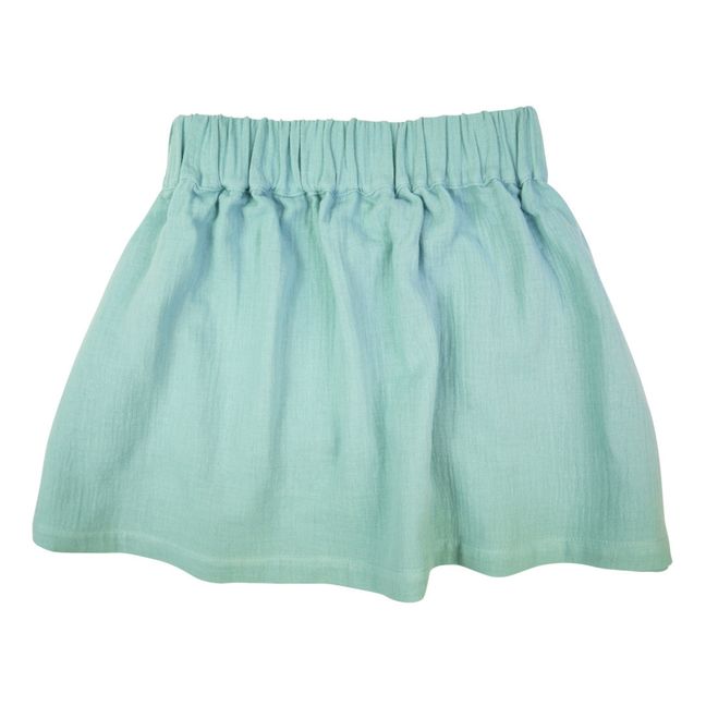 Organic Cotton Muslin Skirt | Green water