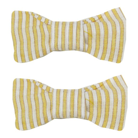 Set of 2 Striped Bow Hair Clips | Amarillo
