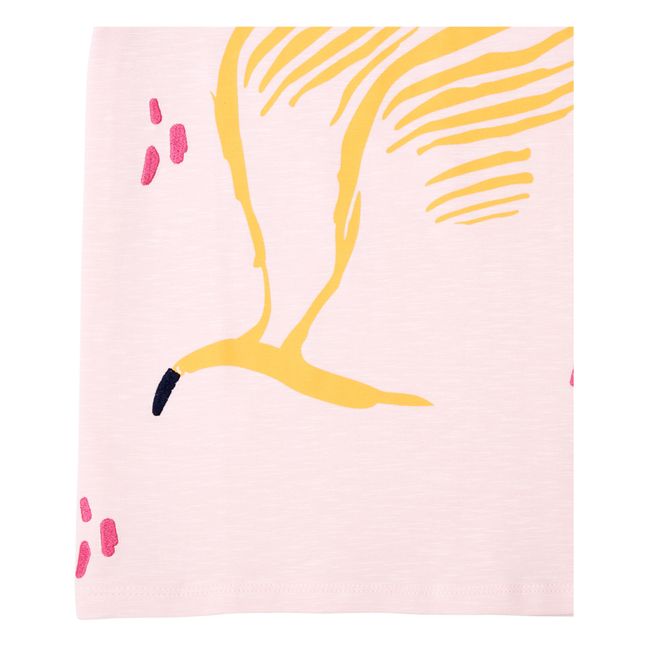 T-Shirt Vogel Bio-Baumwolle | Blassrosa