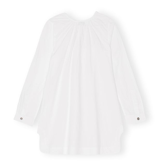 Organic Poplin Cotton Dress Square Neck | Blanco
