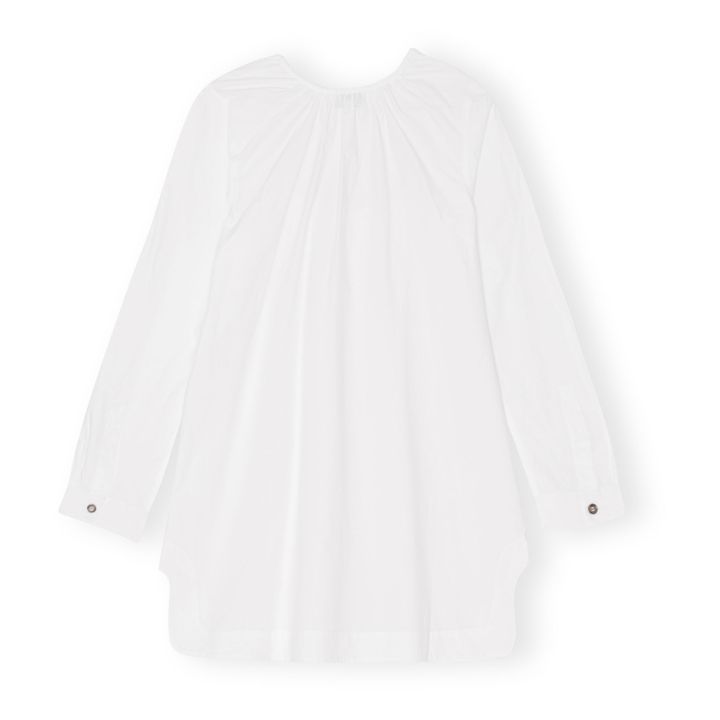 Organic Poplin Cotton Dress Square Neck | Bianco- Immagine del prodotto n°3