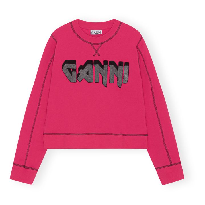 Isoli Ganni Rock Organic Cotton Sweatshirt | Rosa Fushia- Imagen del producto n°0