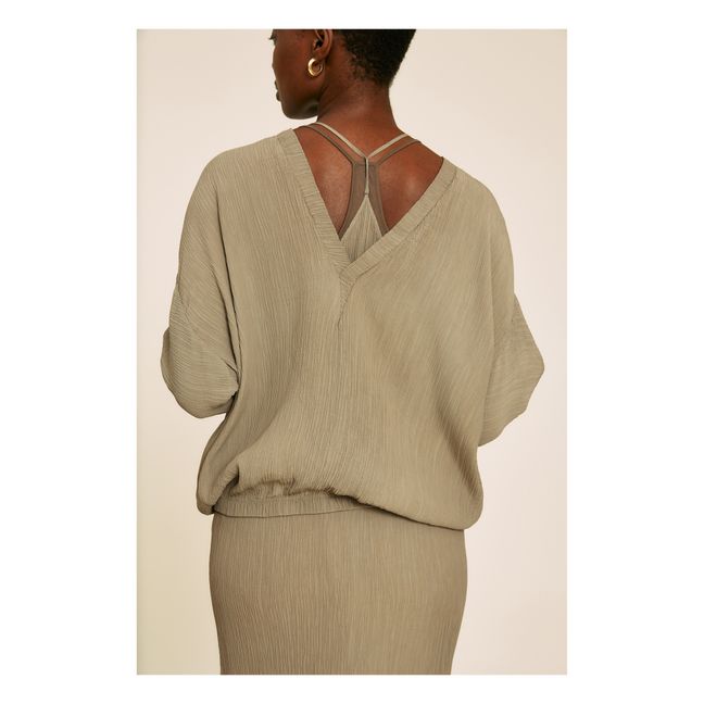 Calla Cupro Top | Khaki