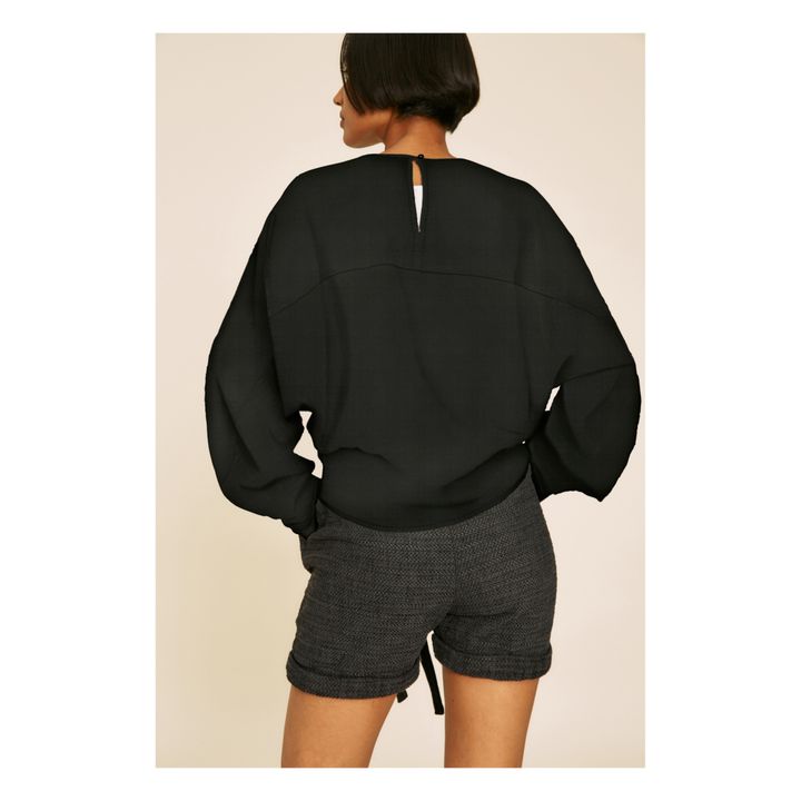 Caes Cotton Voile Top | Schwarz- Produktbild Nr. 2