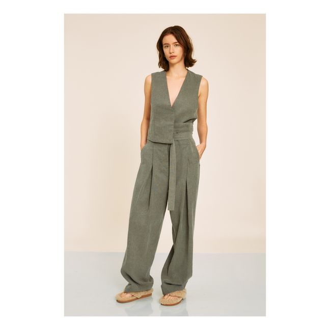 Veste Sans Manches Teia | Vert kaki