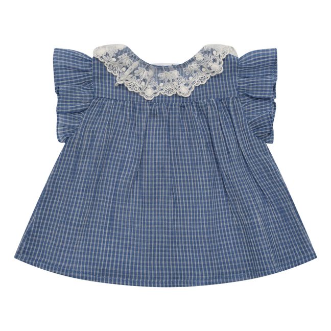 Blouse à Carreaux Ada | Bleu