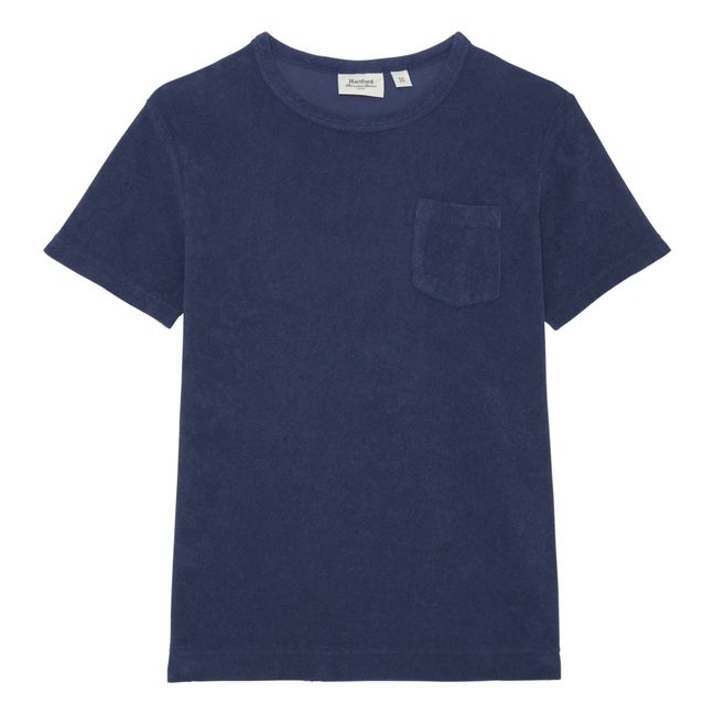 Crew Pocket Terry T-Shirt | Blu marino
