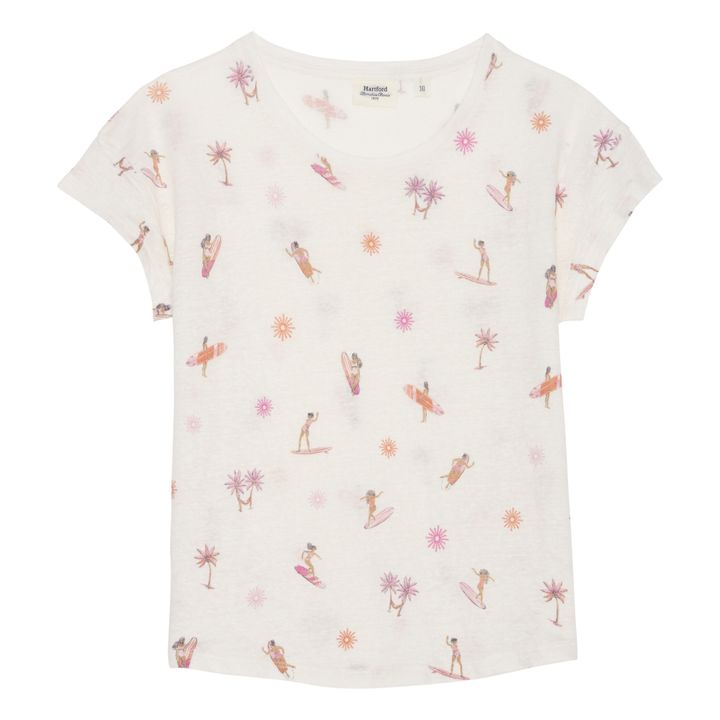 Tomoa Sunrise Linen T-Shirt  | Crema- Imagen del producto n°0