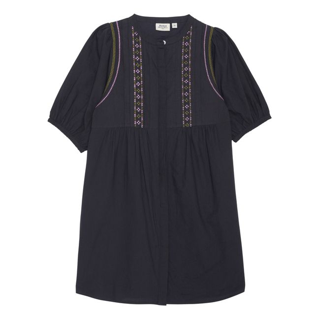 Robe Brodée Rema | Bleu nuit