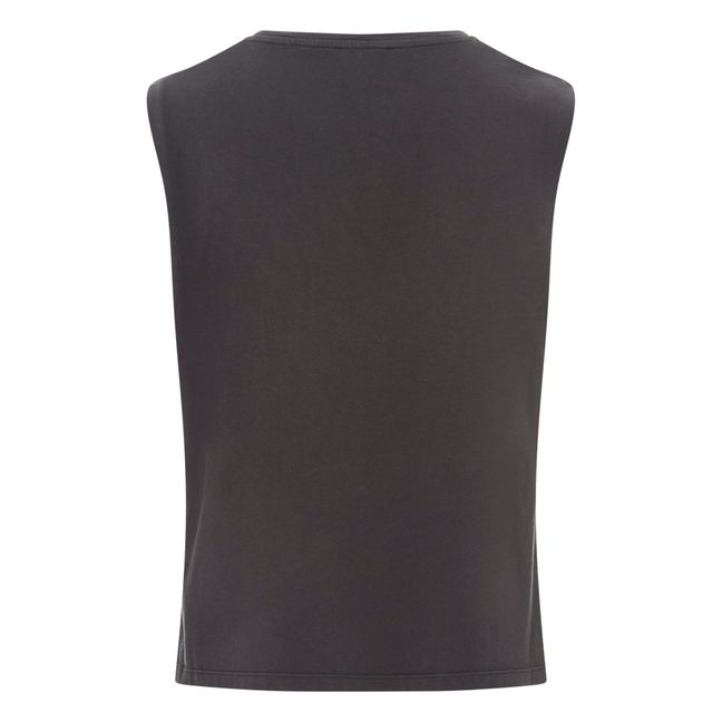 Tanktop Bio-Baumwolle plissiert | Schwarz