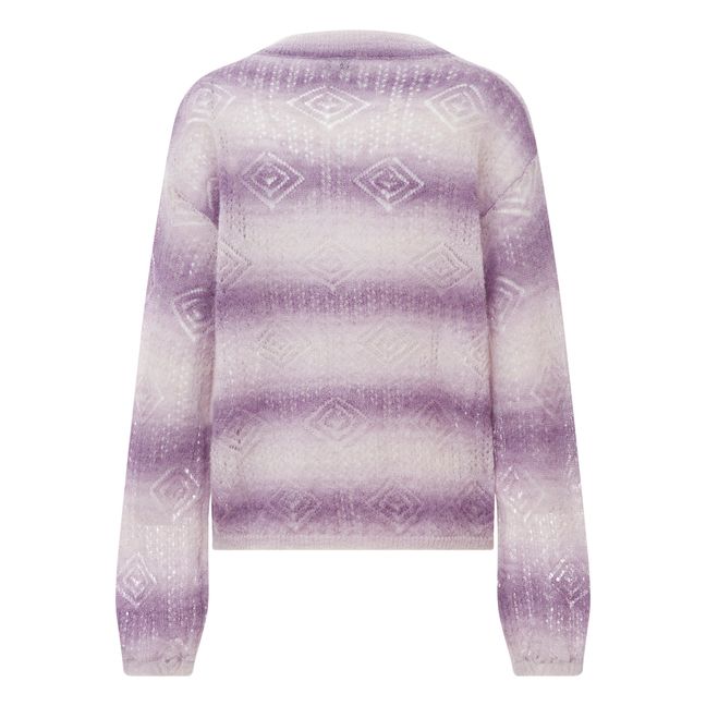 Pullover mit Ajourmuster Mohair | Violett