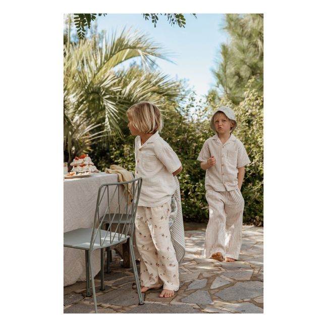 Pantalon Rayé | Ecru