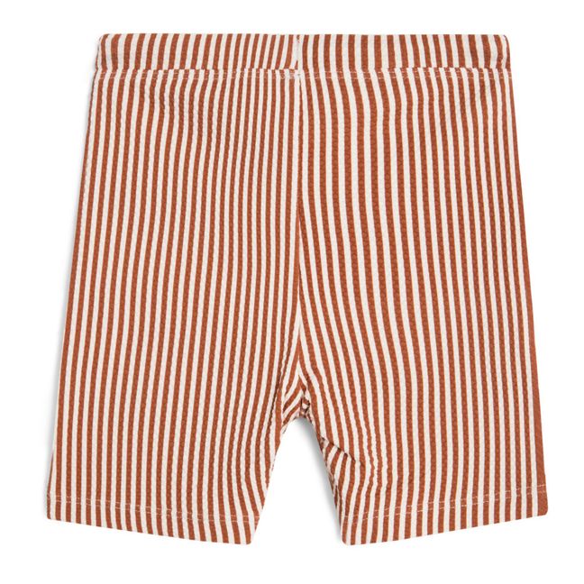 Short de Bain Anti-UV Rayé | Rouille