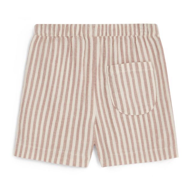 Pantalón corto a rayas | Crudo
